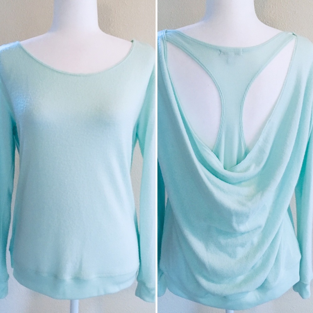 dELiA*s Aqua Lightweight Racerback Fleece Top